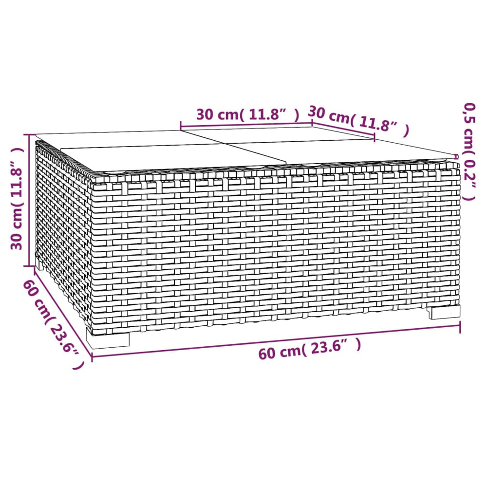 3-delige Loungeset met kussens poly rattan zwart MeubelReus