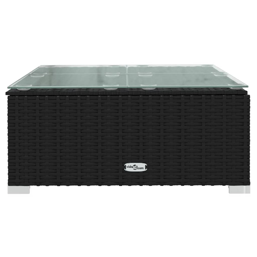 3-delige Loungeset met kussens poly rattan zwart MeubelReus