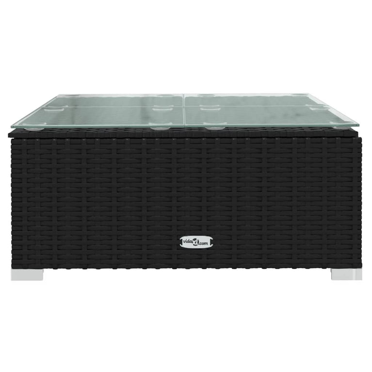 3-delige Loungeset met kussens poly rattan zwart MeubelReus
