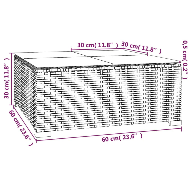 3-delige Loungeset met kussens poly rattan zwart MeubelReus
