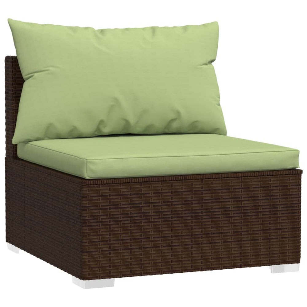 3-delige Loungeset met kussens poly rattan bruin MeubelReus
