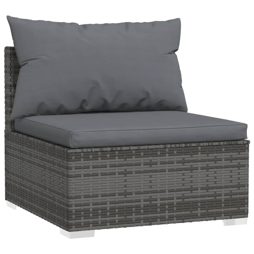 3-delige Loungeset met kussens poly rattan grijs MeubelReus