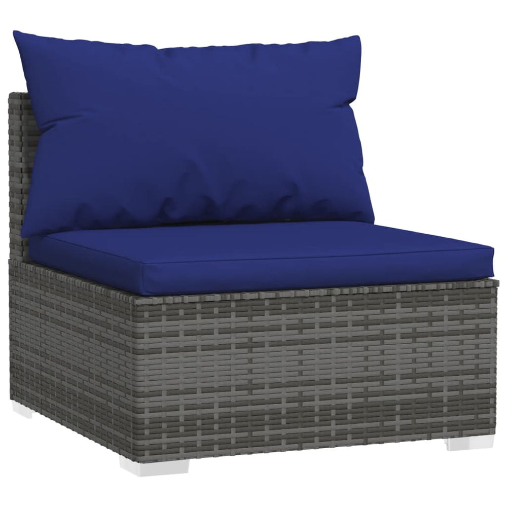 3-delige Loungeset met kussens poly rattan grijs MeubelReus