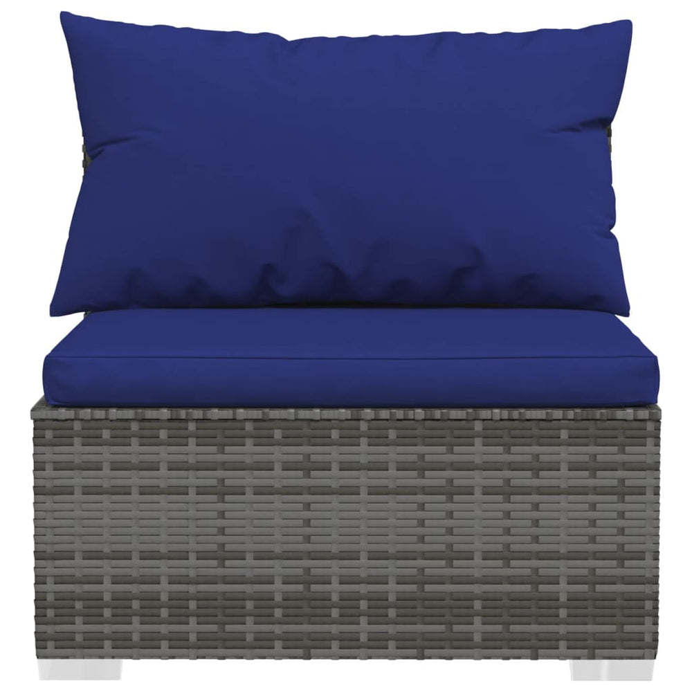 3-delige Loungeset met kussens poly rattan grijs MeubelReus