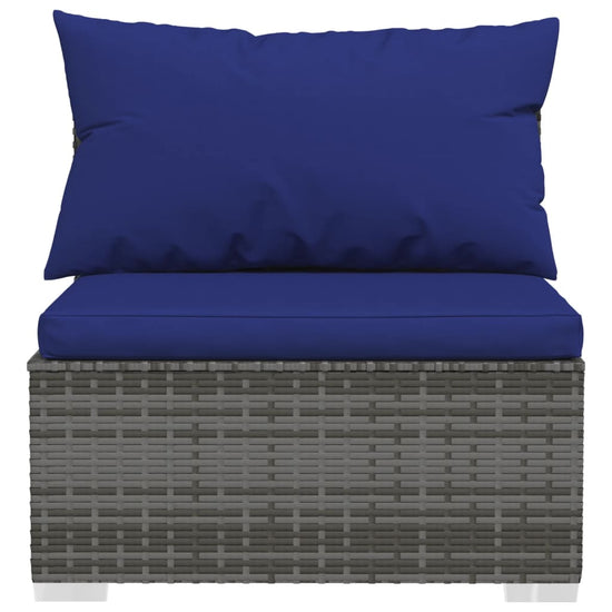 3-delige Loungeset met kussens poly rattan grijs MeubelReus