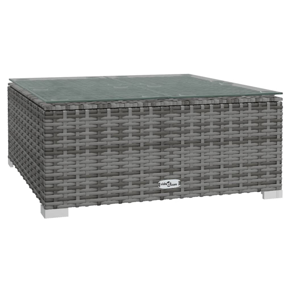 3-delige Loungeset met kussens poly rattan grijs MeubelReus