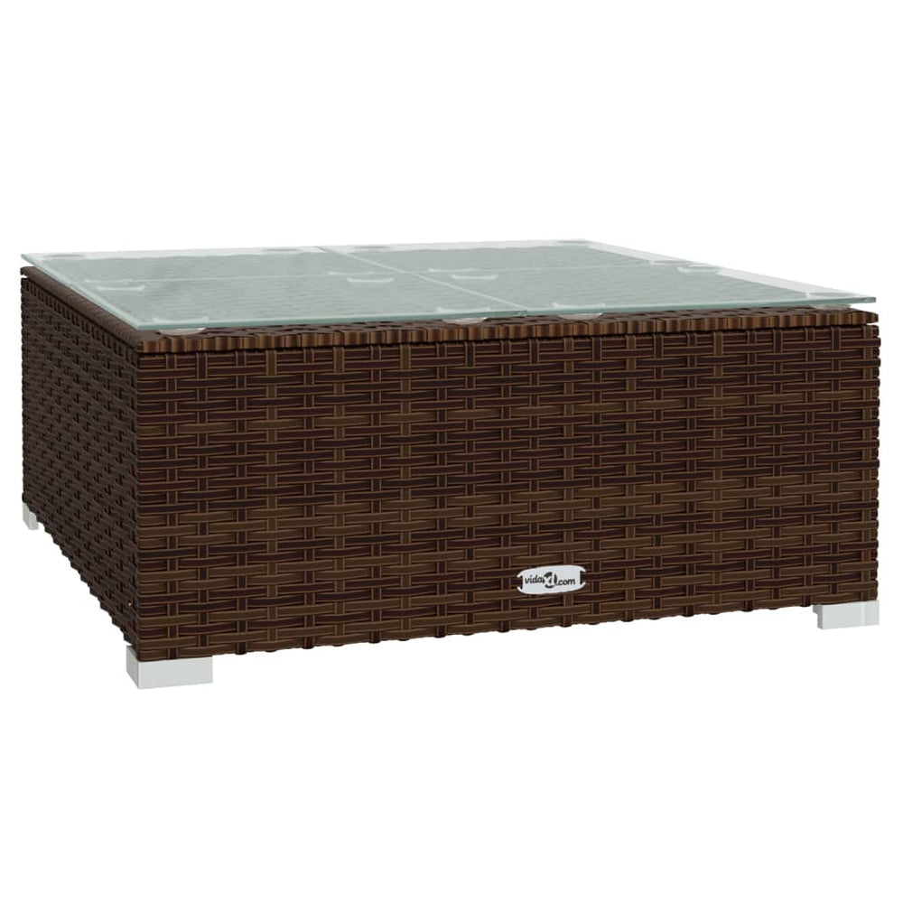 7-delige Loungeset met kussens poly rattan bruin MeubelReus