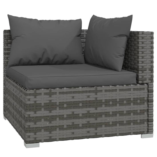 9-delige Loungeset met kussens poly rattan grijs MeubelReus