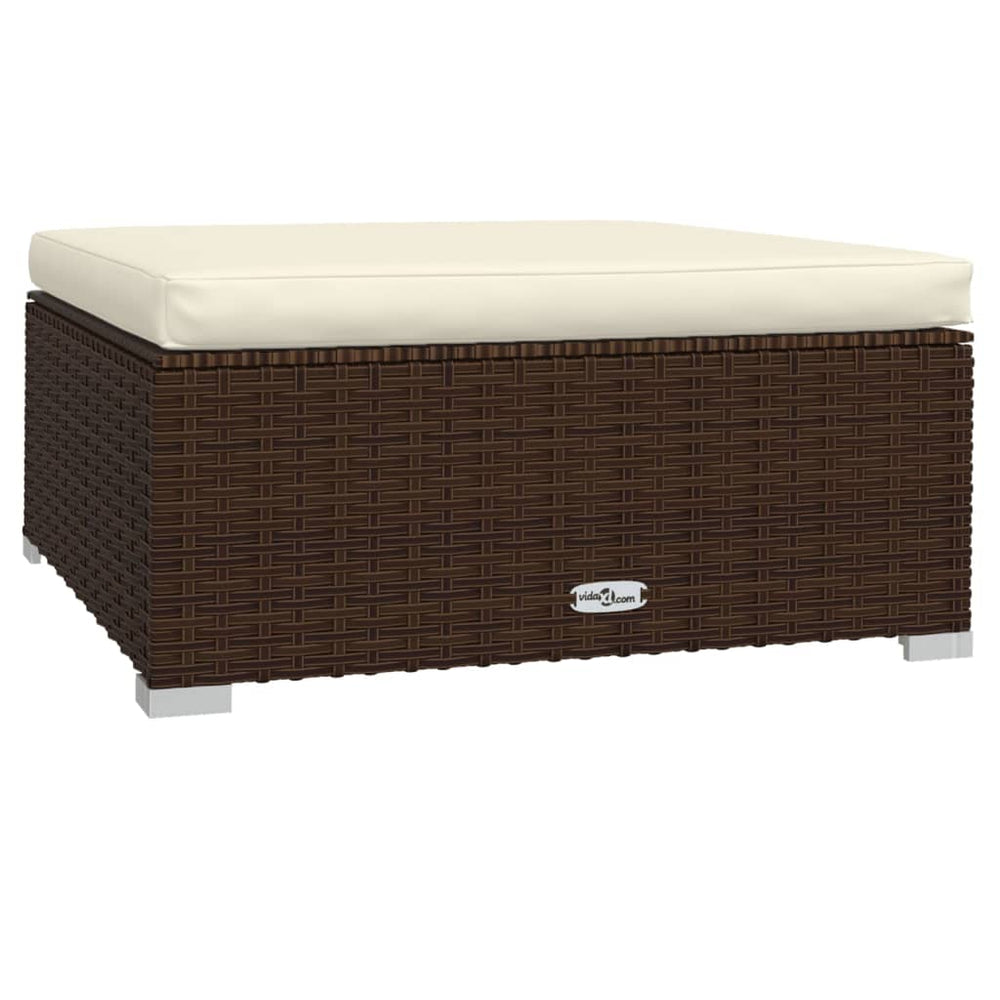 6-delige Loungeset met kussens poly rattan bruin MeubelReus