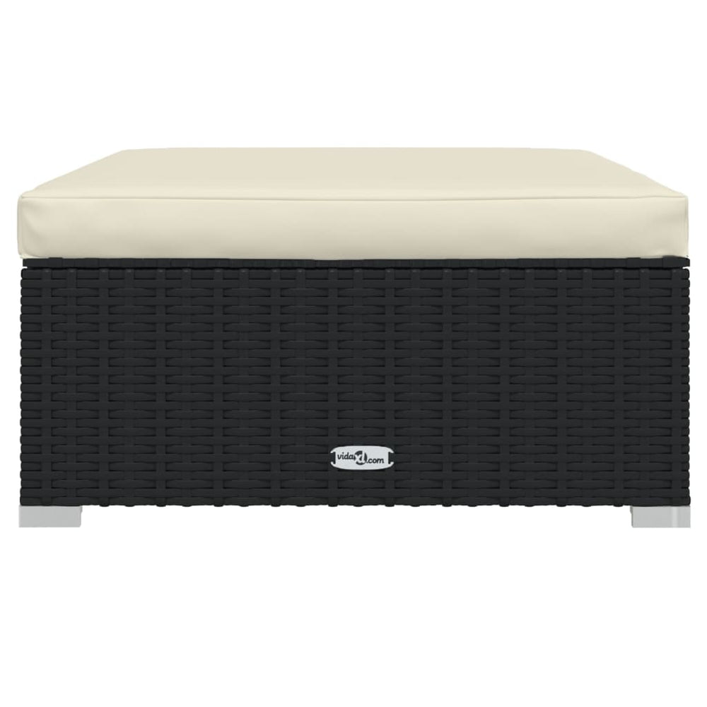 6-delige Loungeset met kussens poly rattan zwart MeubelReus