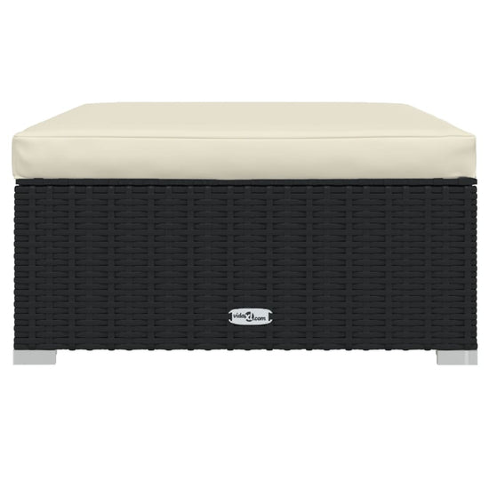 6-delige Loungeset met kussens poly rattan zwart MeubelReus