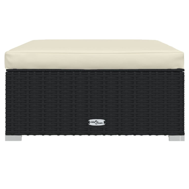 6-delige Loungeset met kussens poly rattan zwart MeubelReus