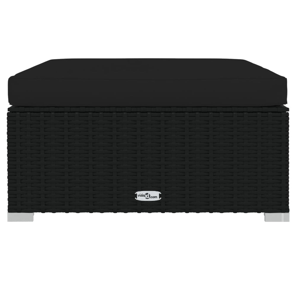 6-delige Loungeset met kussens poly rattan zwart MeubelReus