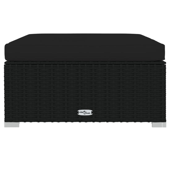 6-delige Loungeset met kussens poly rattan zwart MeubelReus