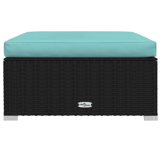 6-delige Loungeset met kussens poly rattan zwart MeubelReus