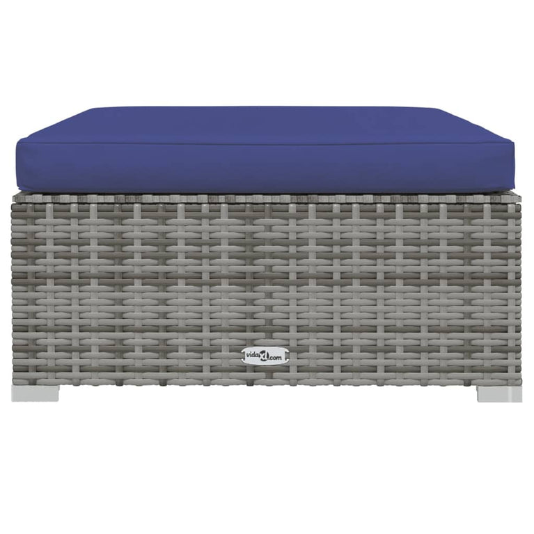 6-delige Loungeset met kussens poly rattan grijs MeubelReus