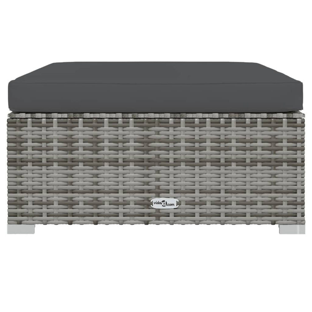 7-delige Loungeset met kussens poly rattan grijs MeubelReus