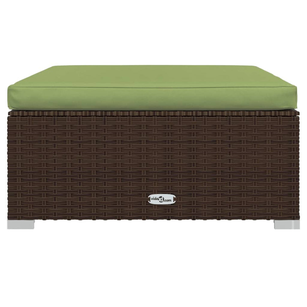 7-delige Loungeset met kussens poly rattan bruin MeubelReus
