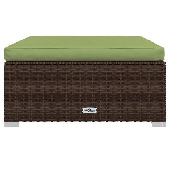 7-delige Loungeset met kussens poly rattan bruin MeubelReus