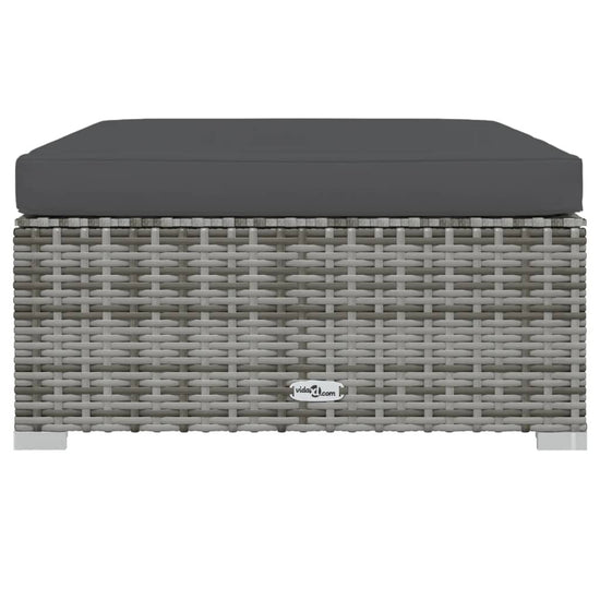 7-delige Loungeset met kussens poly rattan grijs MeubelReus