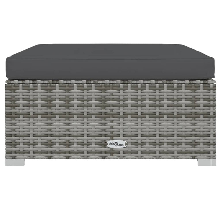 7-delige Loungeset met kussens poly rattan grijs MeubelReus