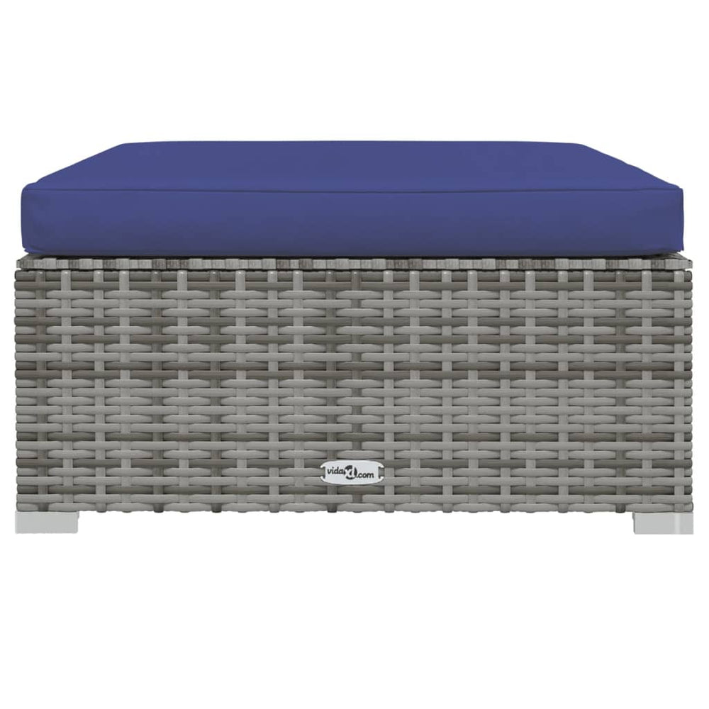 8-delige Loungeset met kussens poly rattan grijs MeubelReus