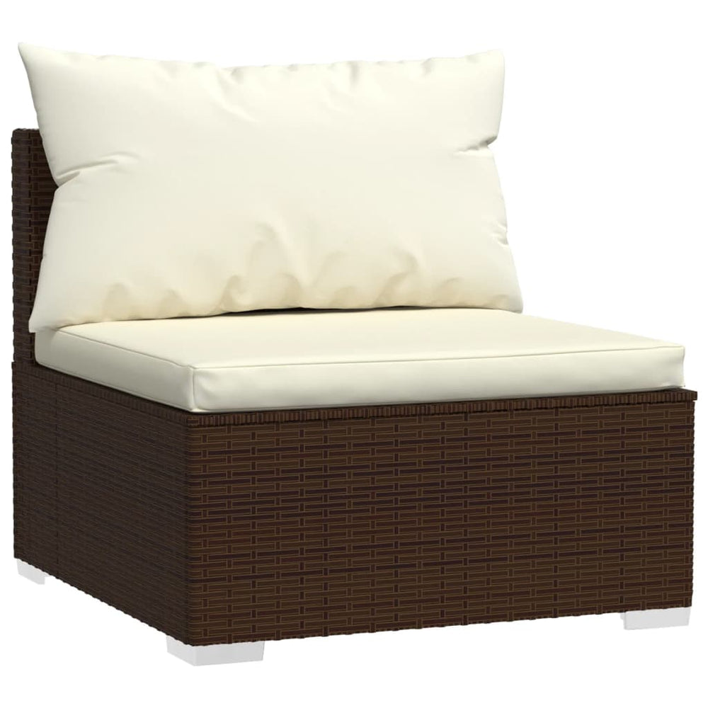6-delige Loungeset met kussens poly rattan bruin MeubelReus