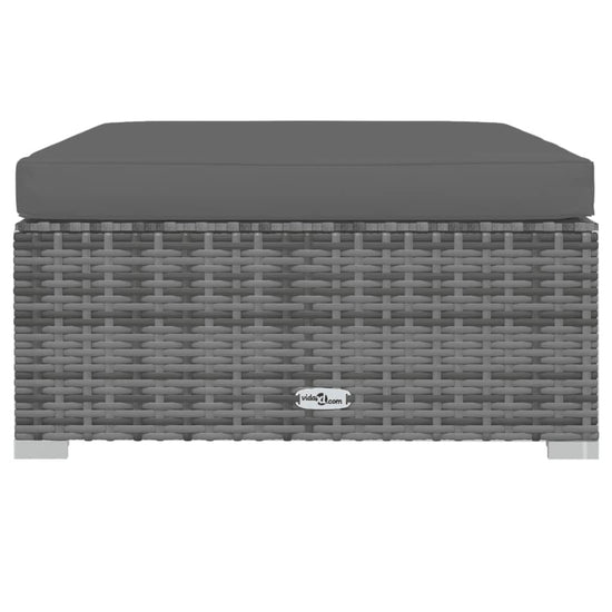 9-delige Loungeset met kussens poly rattan grijs MeubelReus