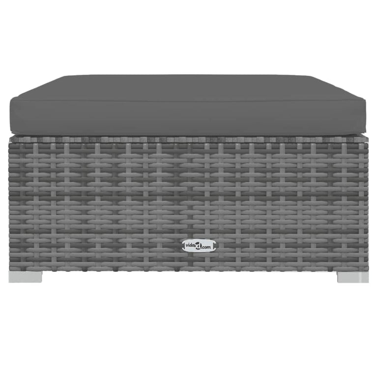 9-delige Loungeset met kussens poly rattan grijs MeubelReus