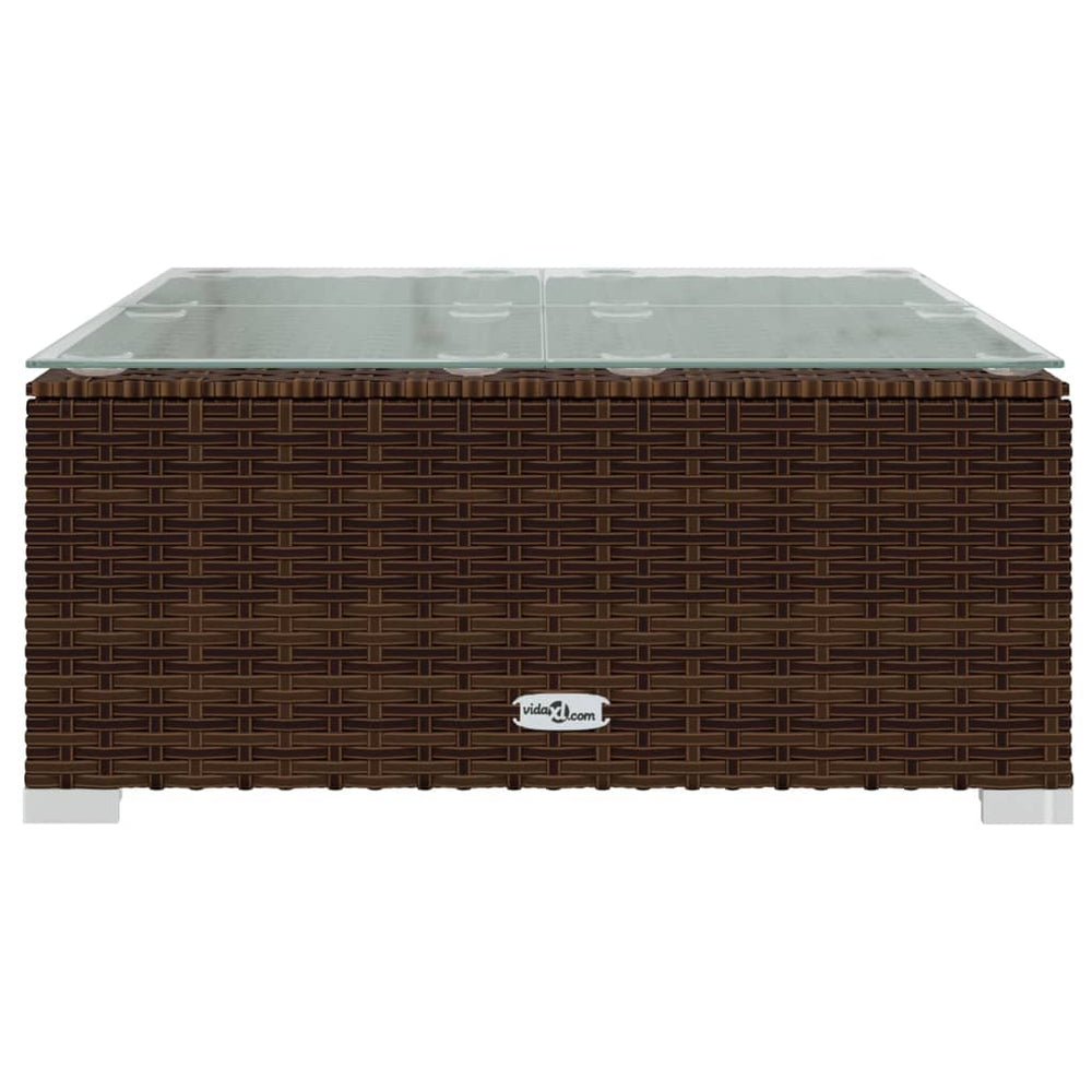 10-delige Loungeset met kussens poly rattan bruin MeubelReus