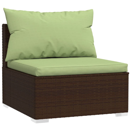 11-delige Loungeset met kussens poly rattan bruin MeubelReus