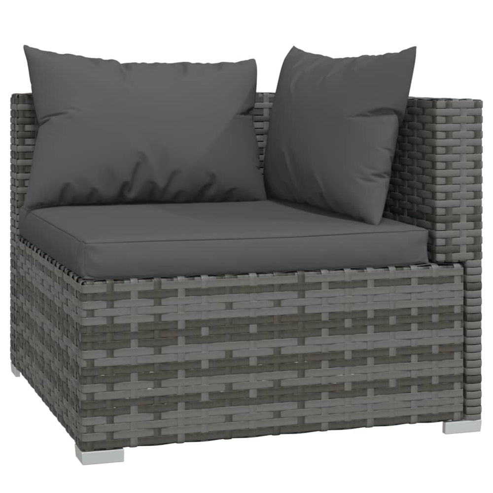 10-delige Loungeset met kussens poly rattan grijs MeubelReus