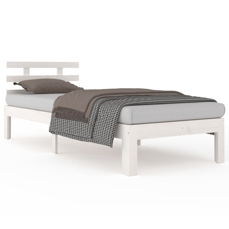 Bedframe massief hout wit 90x190 cm 3FT Single