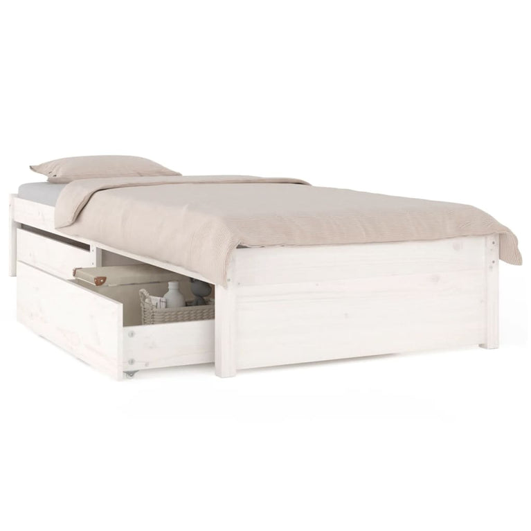 Bedframe met lades wit 90x190 cm 3FT Single