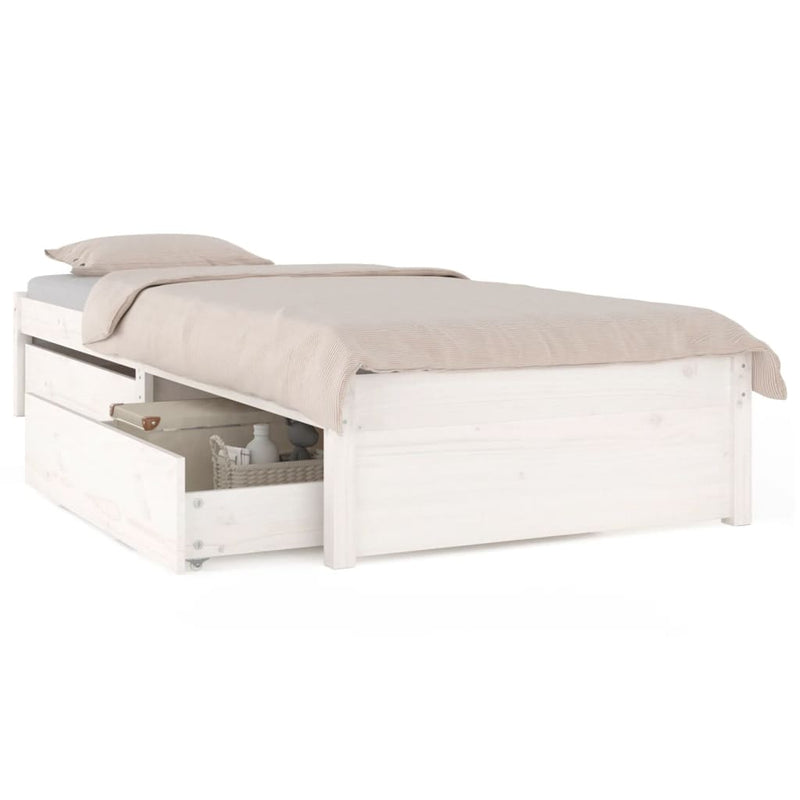 Bedframe met lades wit 90x190 cm 3FT Single