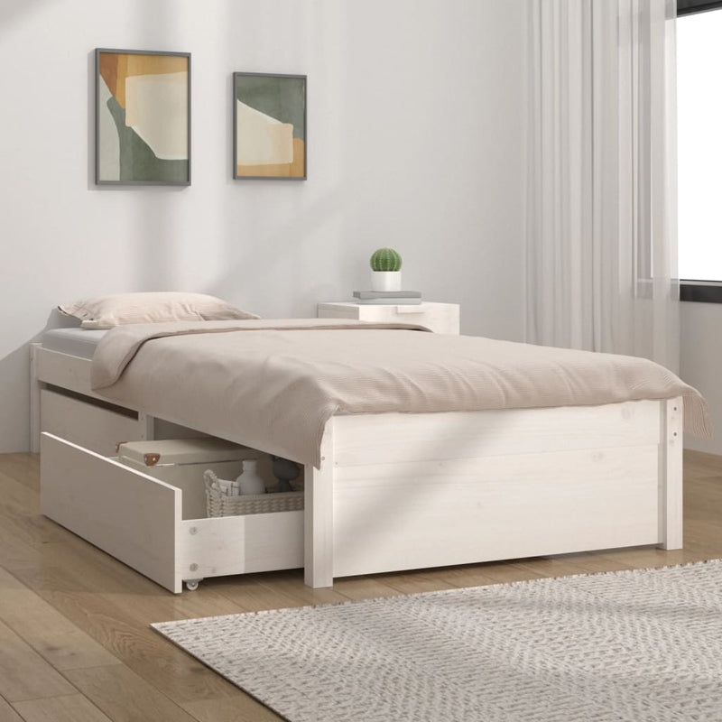 Bedframe met lades wit 90x190 cm 3FT Single