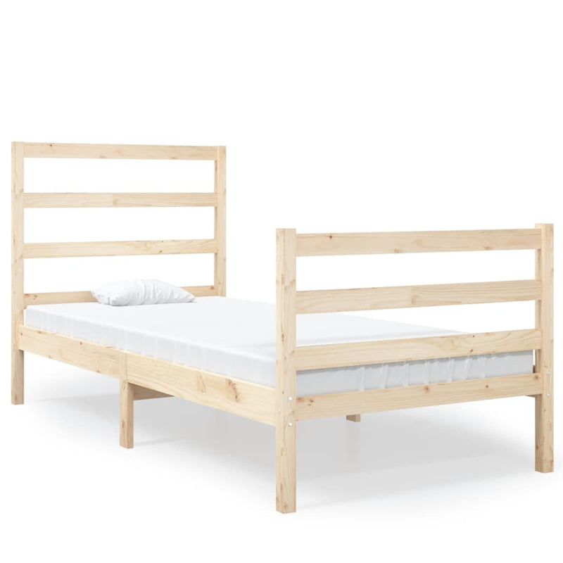 Bedframe massief grenenhout zwart 75x190 cm Small Single