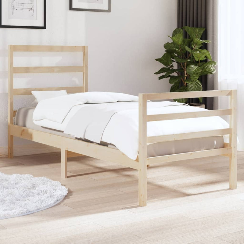 Bedframe massief grenenhout zwart 75x190 cm Small Single