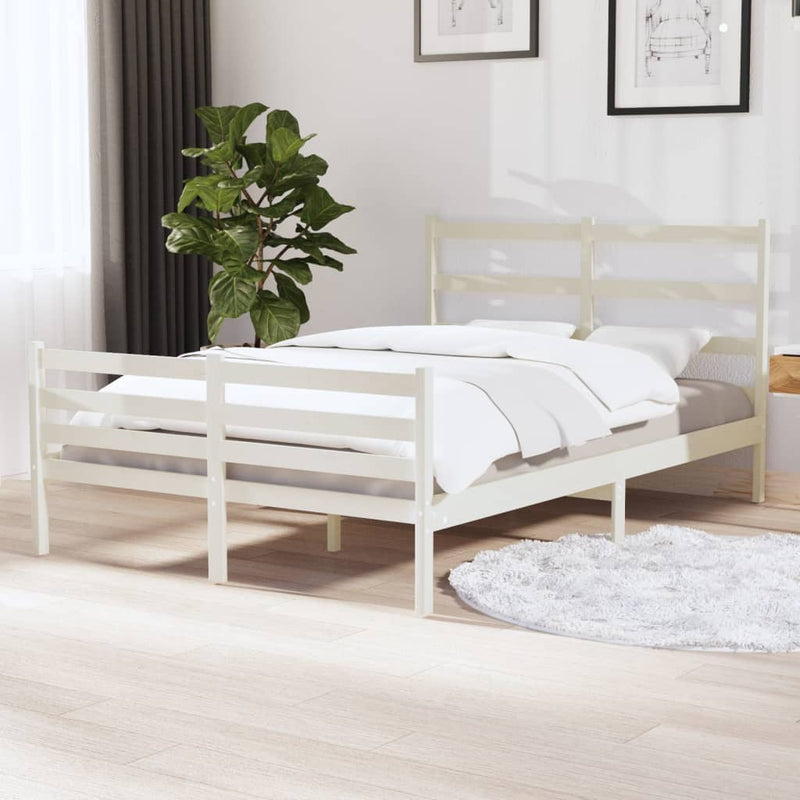 Bedframe massief grenenhout wit 120x190 cm 4FT Small Double