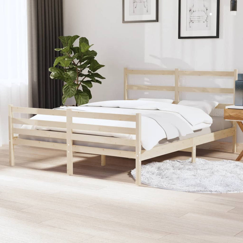 Bedframe massief grenenhout 135x190 cm Double