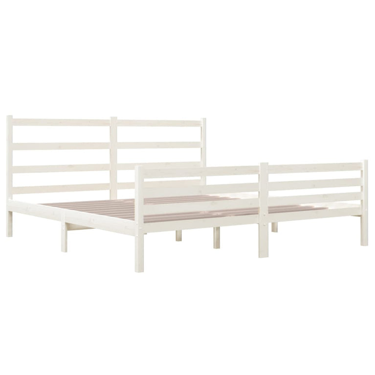 Bedframe massief grenenhout wit 180x200 cm 6FT Super King