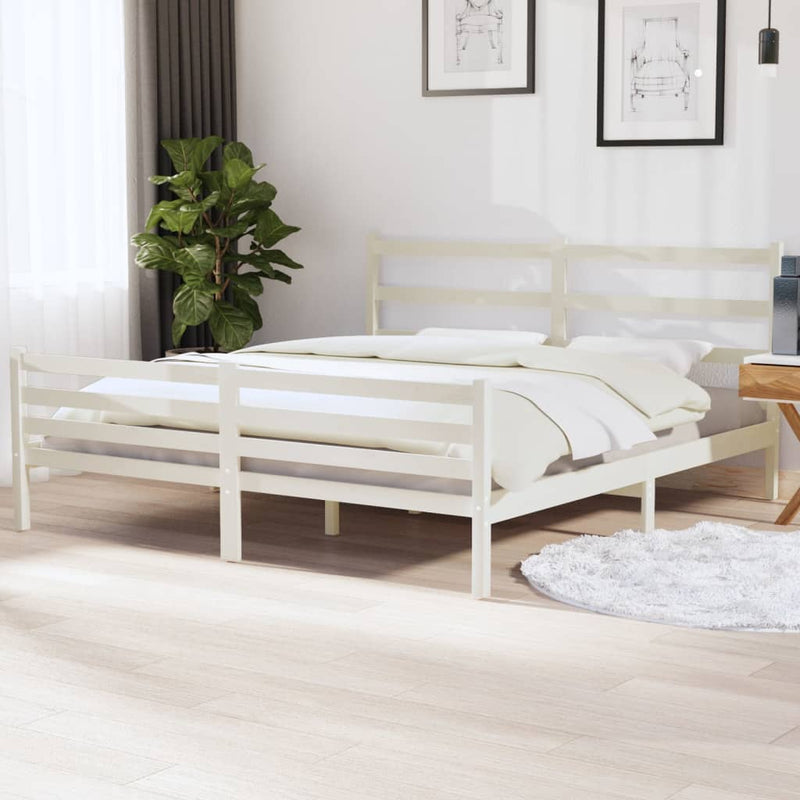 Bedframe massief grenenhout wit 180x200 cm 6FT Super King
