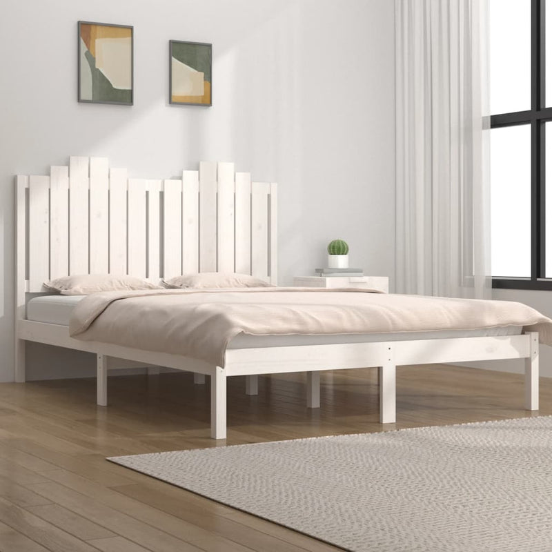 Bedframe massief grenenhout wit 120x190 cm 4FT Small Double