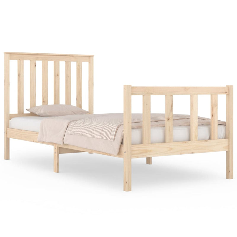 Bedframe massief grenenhout zwart 75x190 cm Small Single