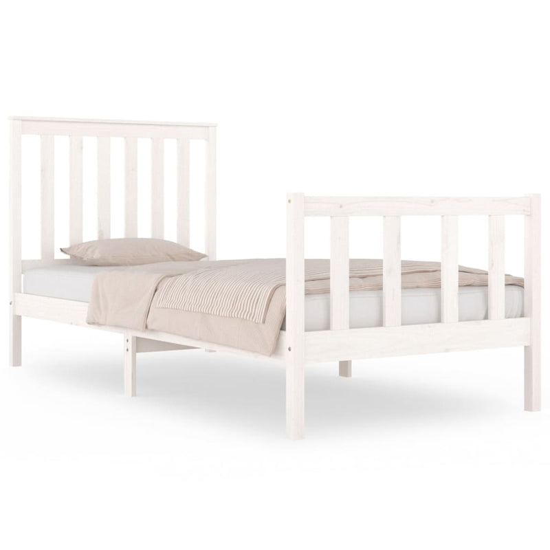 Bedframe massief grenenhout wit 75x190 cm 2FT6 Small Single