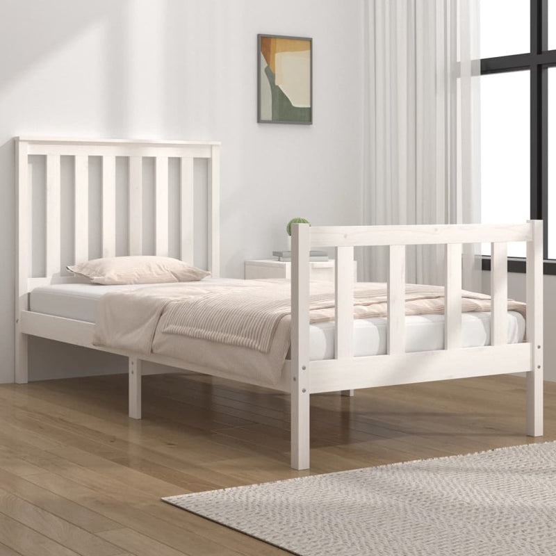 Bedframe massief grenenhout wit 75x190 cm 2FT6 Small Single