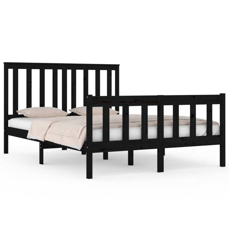 Bedframe massief grenenhout zwart 120x190 cm 4FT Small Double
