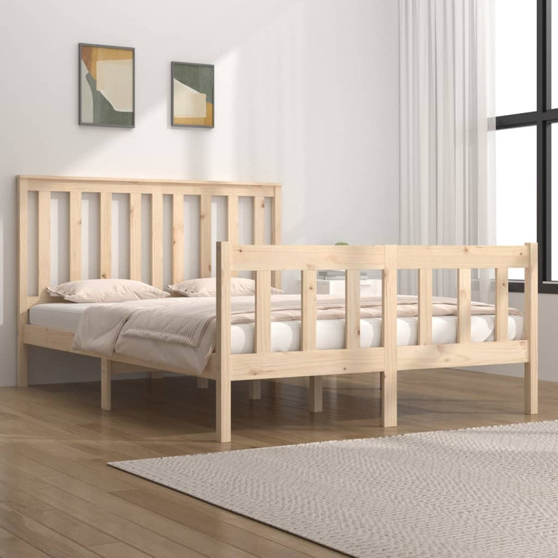 Bedframe massief grenenhout 135x190 cm Double