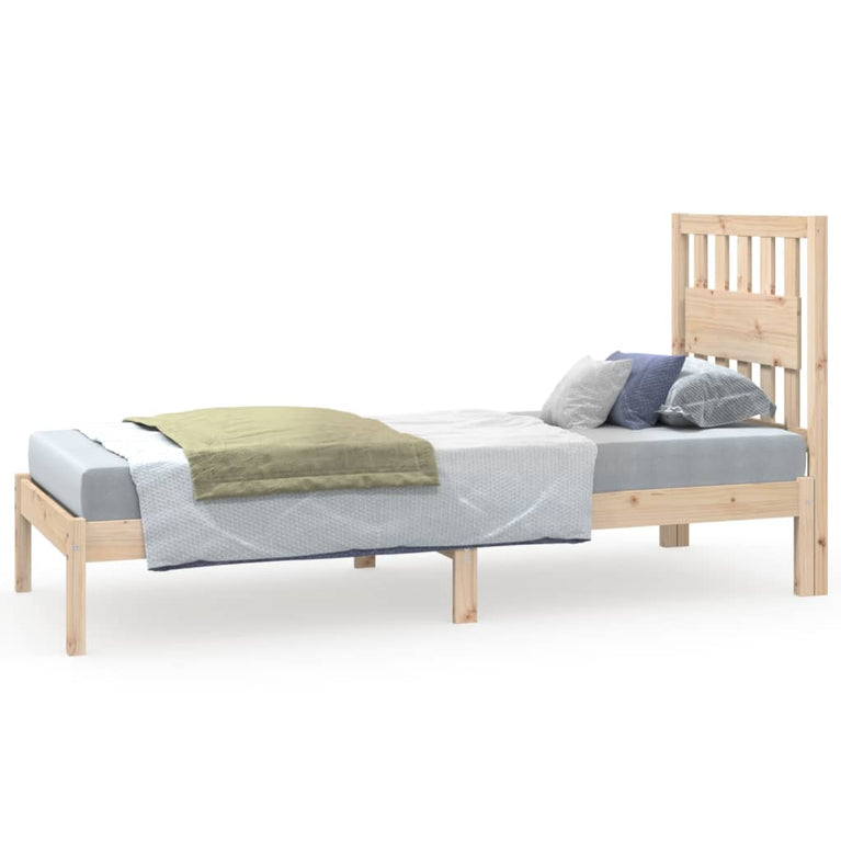 Bedframe massief grenenhout zwart 75x190 cm Small Single