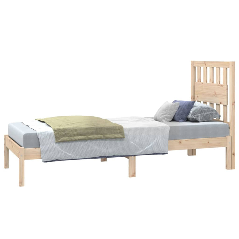 Bedframe massief grenenhout zwart 75x190 cm Small Single